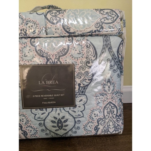 Full queen size bed new la Brea tsarina quilt shams pillow cover set 3 pcs - Picture 7 of 7